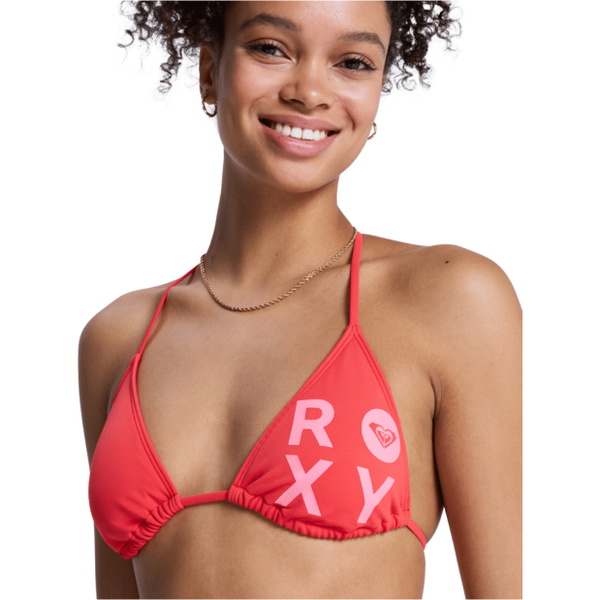 2026 Roxy Womens Solid Essentials Tiki Classic Tri Bikini Set ERJX203595 - Hibiscus